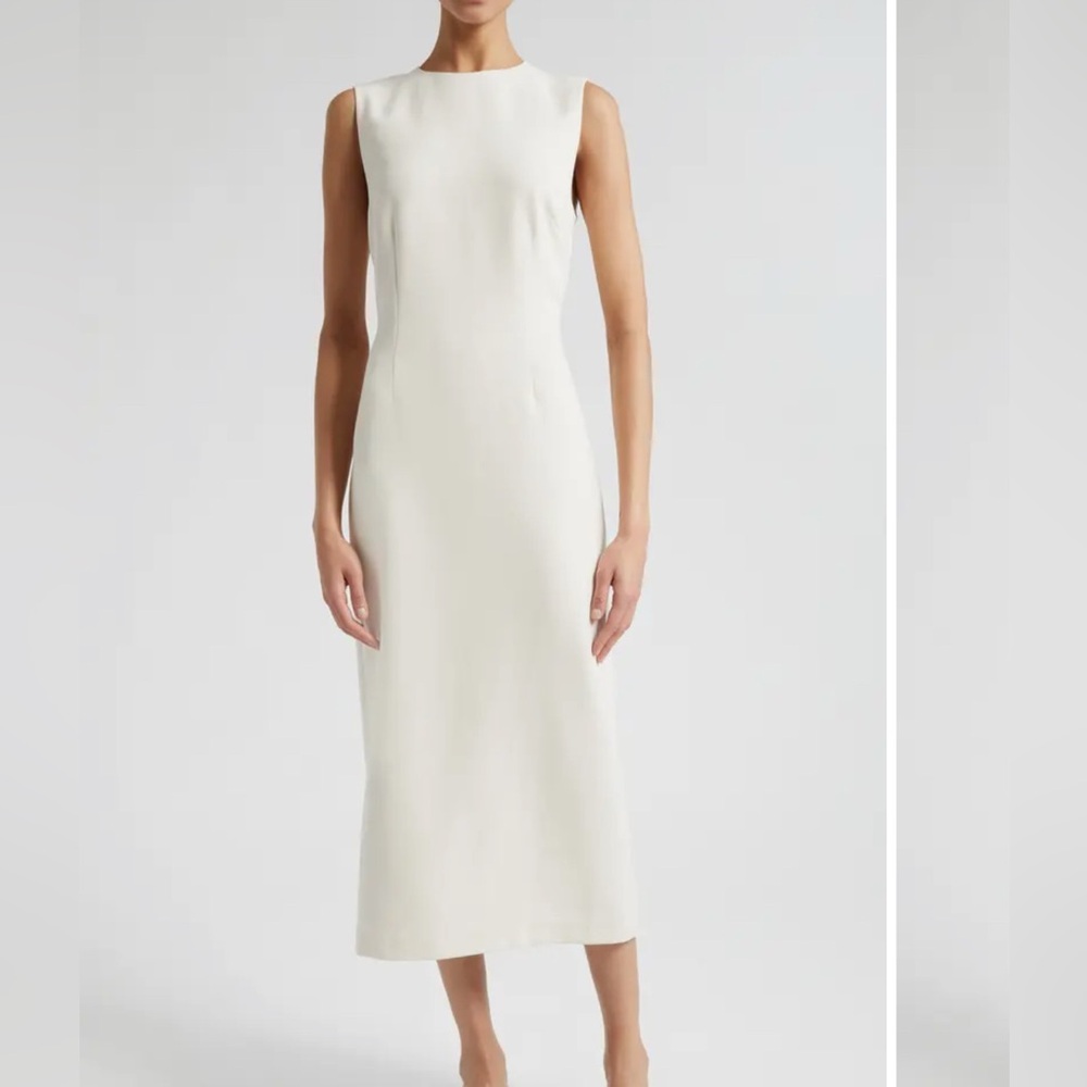 VINCE cream classic medi dress 8
